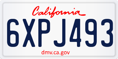 CA license plate 6XPJ493