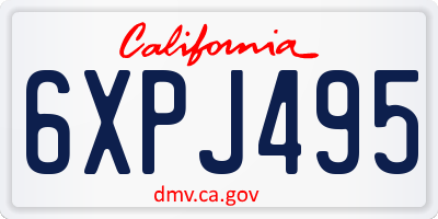 CA license plate 6XPJ495