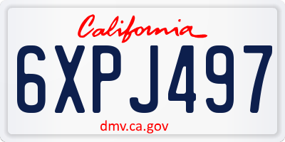 CA license plate 6XPJ497