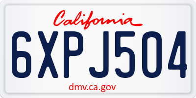 CA license plate 6XPJ504