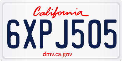 CA license plate 6XPJ505