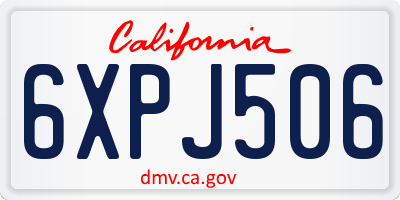 CA license plate 6XPJ506