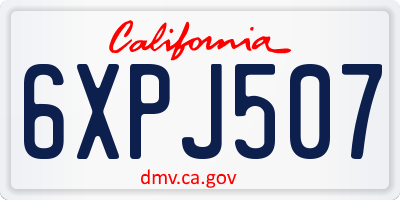 CA license plate 6XPJ507