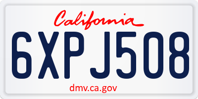 CA license plate 6XPJ508