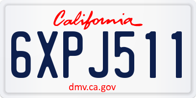 CA license plate 6XPJ511