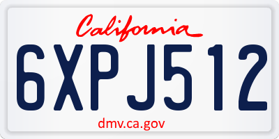 CA license plate 6XPJ512