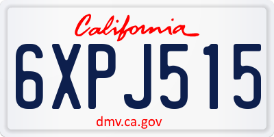 CA license plate 6XPJ515