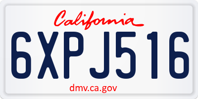 CA license plate 6XPJ516