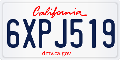 CA license plate 6XPJ519