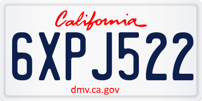 CA license plate 6XPJ522