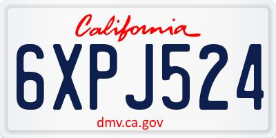 CA license plate 6XPJ524
