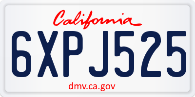 CA license plate 6XPJ525