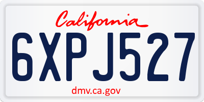 CA license plate 6XPJ527