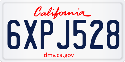CA license plate 6XPJ528