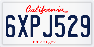 CA license plate 6XPJ529