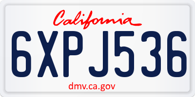 CA license plate 6XPJ536