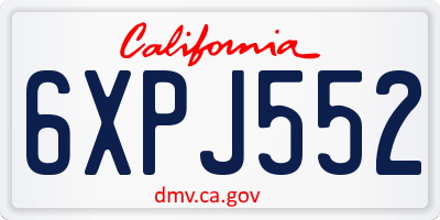 CA license plate 6XPJ552