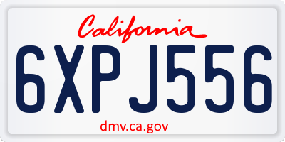 CA license plate 6XPJ556