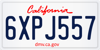 CA license plate 6XPJ557