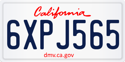 CA license plate 6XPJ565