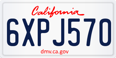 CA license plate 6XPJ570
