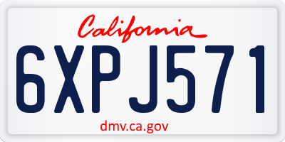CA license plate 6XPJ571