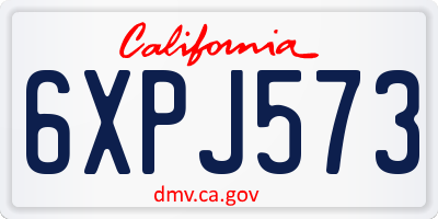 CA license plate 6XPJ573