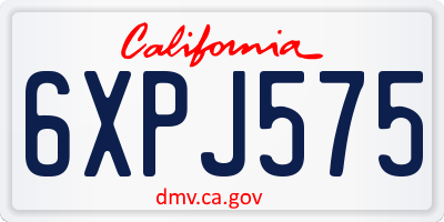 CA license plate 6XPJ575