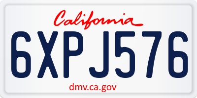CA license plate 6XPJ576