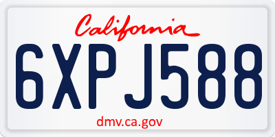 CA license plate 6XPJ588