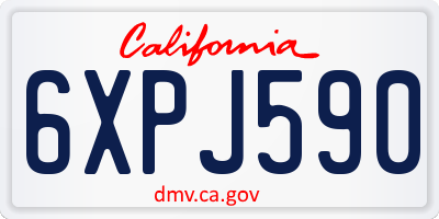 CA license plate 6XPJ590