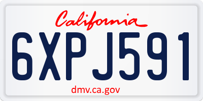 CA license plate 6XPJ591