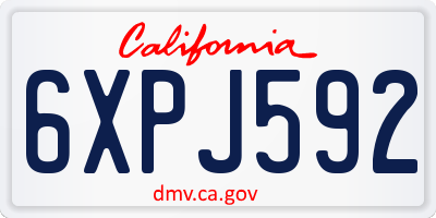 CA license plate 6XPJ592