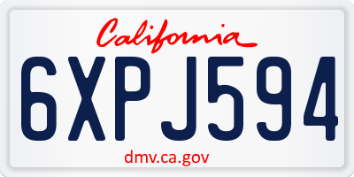 CA license plate 6XPJ594