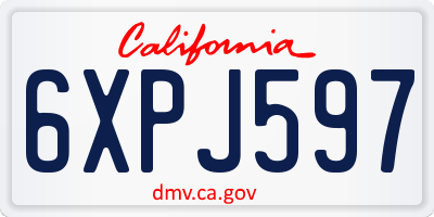 CA license plate 6XPJ597