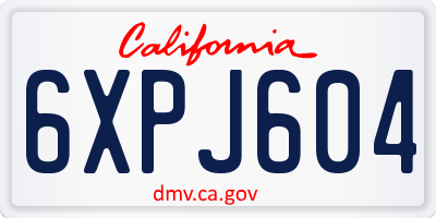 CA license plate 6XPJ604
