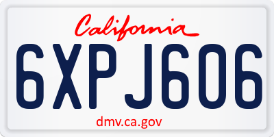 CA license plate 6XPJ606