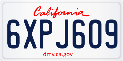 CA license plate 6XPJ609