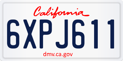 CA license plate 6XPJ611
