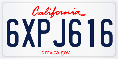 CA license plate 6XPJ616