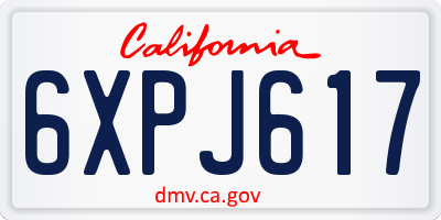 CA license plate 6XPJ617