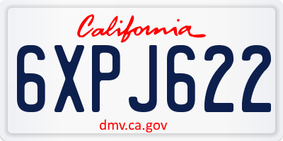 CA license plate 6XPJ622