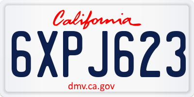 CA license plate 6XPJ623