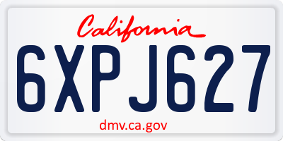 CA license plate 6XPJ627