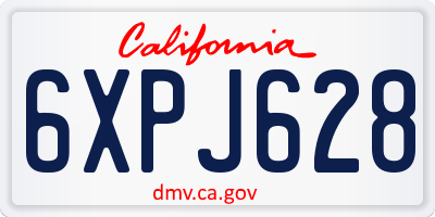 CA license plate 6XPJ628
