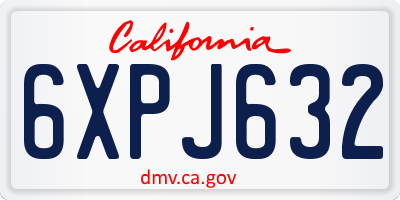 CA license plate 6XPJ632