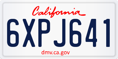 CA license plate 6XPJ641