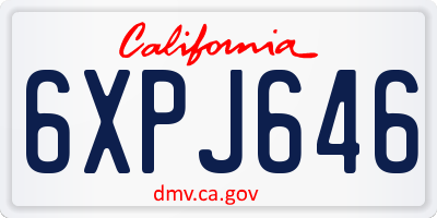 CA license plate 6XPJ646