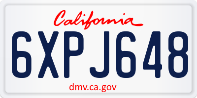 CA license plate 6XPJ648