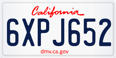 CA license plate 6XPJ652